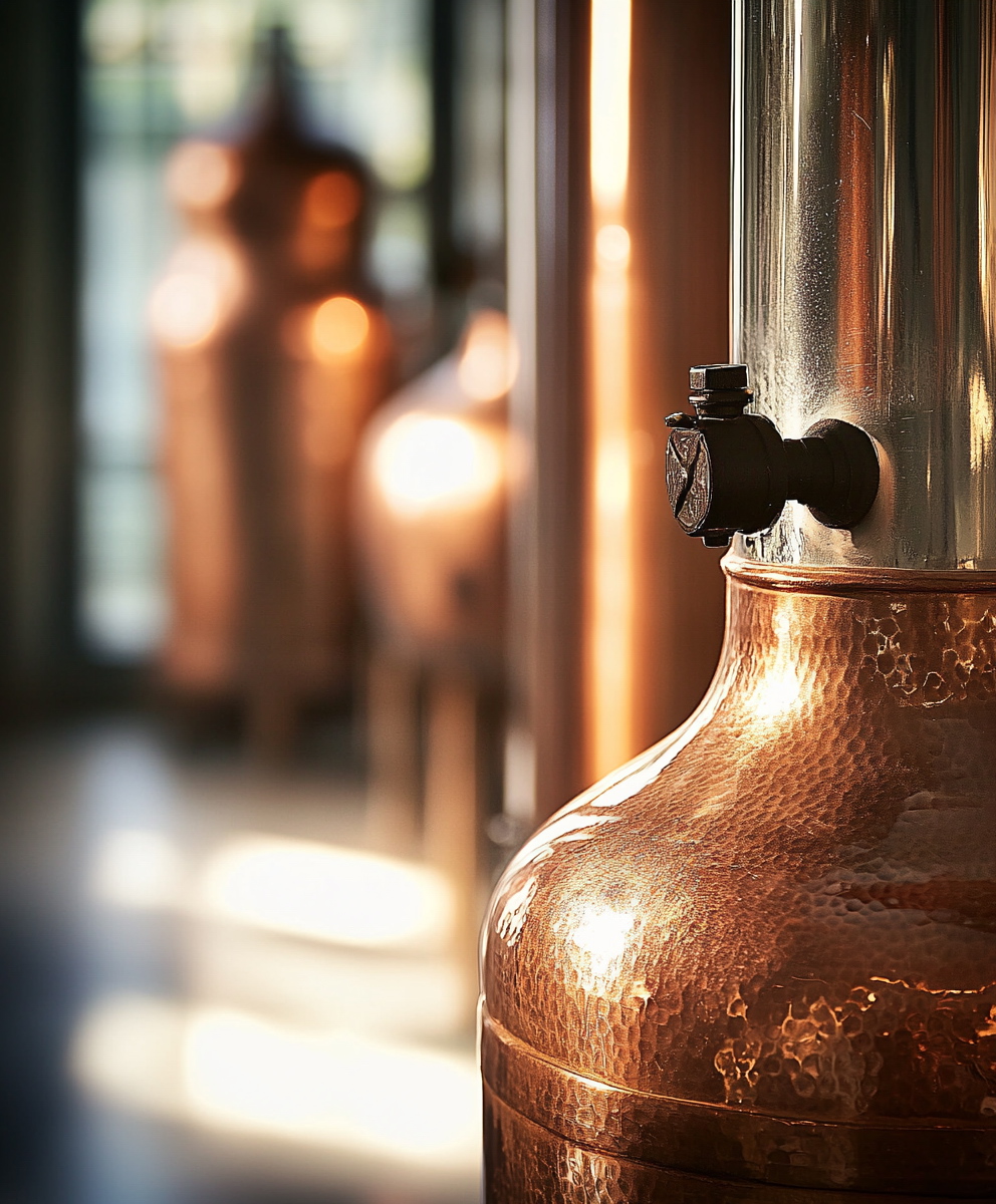 Destillation in Kupferkesseln